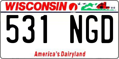 WI license plate 531NGD