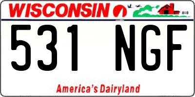 WI license plate 531NGF