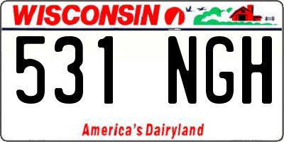 WI license plate 531NGH