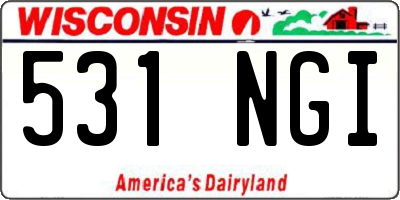 WI license plate 531NGI