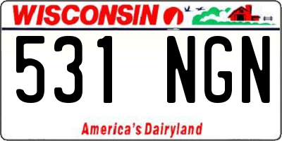 WI license plate 531NGN