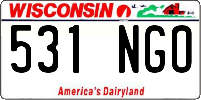 WI license plate 531NGO