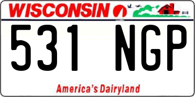 WI license plate 531NGP
