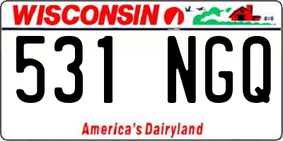 WI license plate 531NGQ