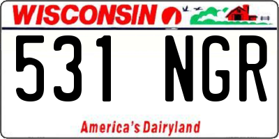 WI license plate 531NGR