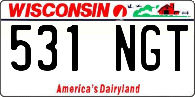 WI license plate 531NGT