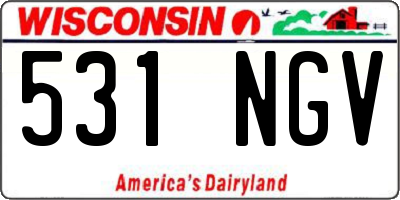 WI license plate 531NGV