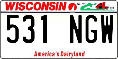 WI license plate 531NGW