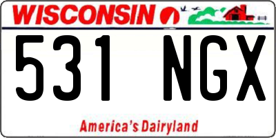WI license plate 531NGX