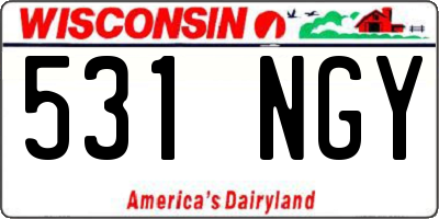 WI license plate 531NGY