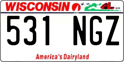 WI license plate 531NGZ