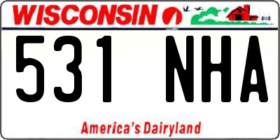 WI license plate 531NHA