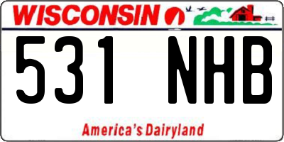 WI license plate 531NHB