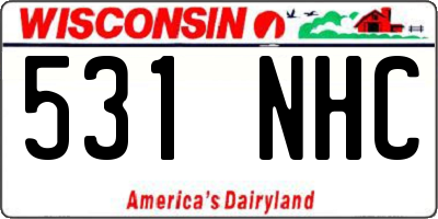 WI license plate 531NHC
