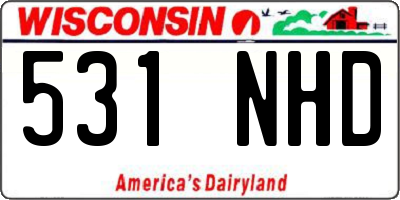 WI license plate 531NHD