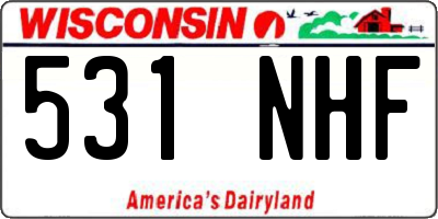 WI license plate 531NHF