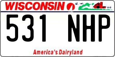 WI license plate 531NHP