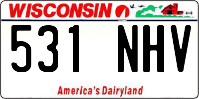 WI license plate 531NHV