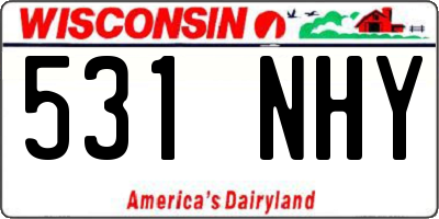 WI license plate 531NHY
