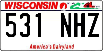 WI license plate 531NHZ