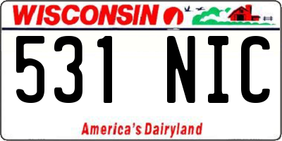 WI license plate 531NIC