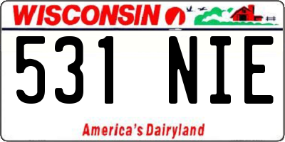 WI license plate 531NIE