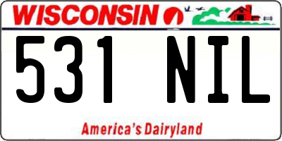 WI license plate 531NIL