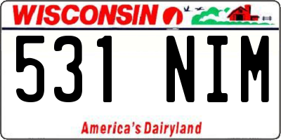 WI license plate 531NIM