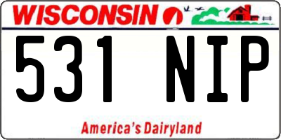 WI license plate 531NIP