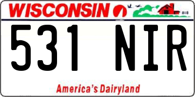 WI license plate 531NIR