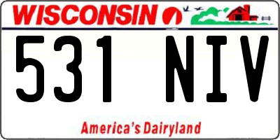 WI license plate 531NIV