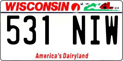 WI license plate 531NIW