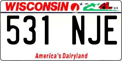 WI license plate 531NJE