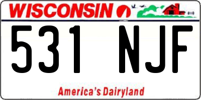 WI license plate 531NJF