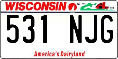 WI license plate 531NJG