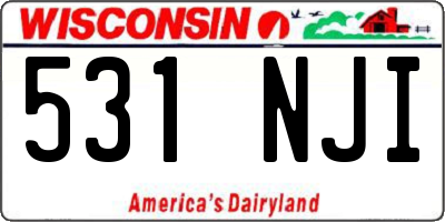 WI license plate 531NJI