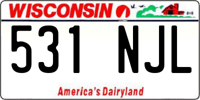 WI license plate 531NJL