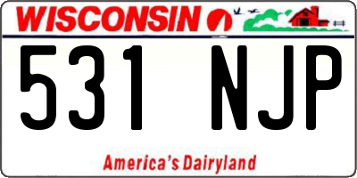 WI license plate 531NJP