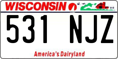 WI license plate 531NJZ