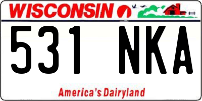 WI license plate 531NKA