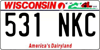 WI license plate 531NKC