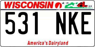 WI license plate 531NKE