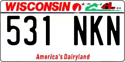WI license plate 531NKN