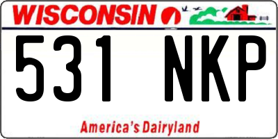 WI license plate 531NKP