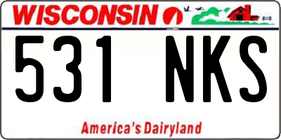 WI license plate 531NKS