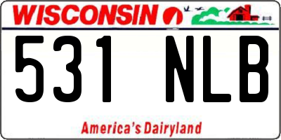 WI license plate 531NLB