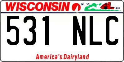 WI license plate 531NLC