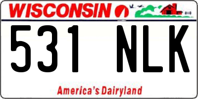 WI license plate 531NLK