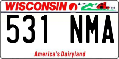 WI license plate 531NMA