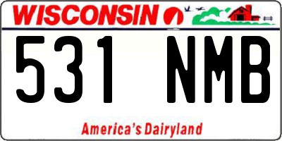 WI license plate 531NMB
